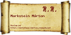 Markstein Márton névjegykártya