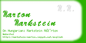 marton markstein business card